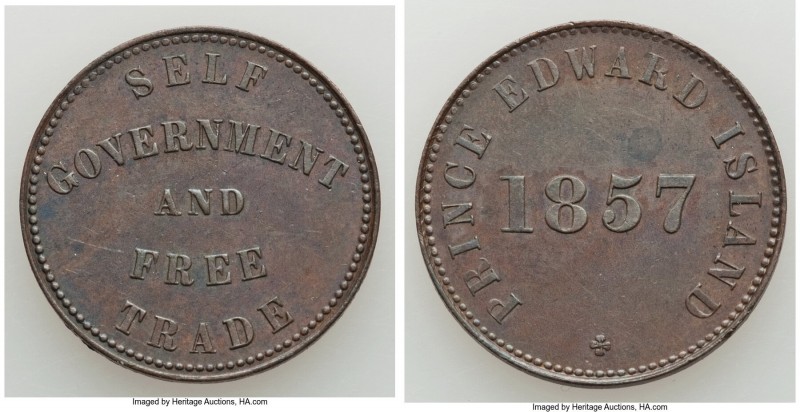 Prince Edward Island "Self Government and Free Trade" 1/2 Penny Token 1857 UNC, ...