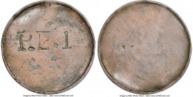 Prince Edward Island copper Counterstamped Uniface "Peter McCausland" Penny Token ND Genuine NGC, Br-Unl., PE-2, Robins-29210, Haxby-pg. 72. Plain edg...