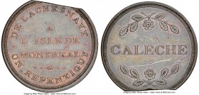 Lower Canada Clipped "Bout De L'Isle - Caleche" Token ND (1808) AU Details (Reverse Scratched) NGC, Br-534, BT-5, Robins-29250. Plain edge. Coin align...