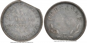 Lower Canada Clipped "Bout De L'Isle - Personne" Token ND (1808) VF Details (Environmental Damage) NGC, Br-537, BT-8. Plain edge. Coin alignment. Used...