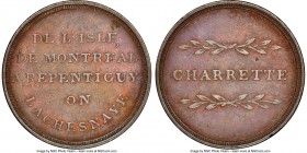 Lower Canada "Bout De L'Isle - Charrette" Token ND (1808) VF35 Brown NGC, Br-539, BT-10. Plain edge. Medal alignment. Used to pay tolls for a trip beg...