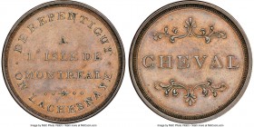 Lower Canada "Bout De L'Isle - Cheval" Token ND (1808) MS62 Brown NGC, Br-544, BT-15. Plain edge. Coin alignment. Used to pay tolls for a trip beginni...