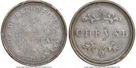 Lower Canada "Bout De L'Isle - Cheval" Token ND (1808) Fine Details (Damaged) NGC, Br-544, BT-15. Plain edge. Coin alignment. Used to pay tolls for a ...