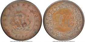 Lower Canada "Richard Hurd" 1/2 Penny Token 1814 AU55 Brown NGC, Br-990, LC-51A2. Plain edge. Coin alignment. Thin flan. Light marks, with scattered s...