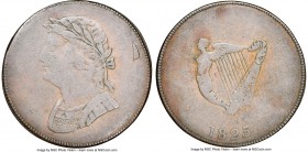 Lower Canada "Bust & Harp" 1/2 Penny Token 1825 VF30 Brown NGC, Br-1012, LC-60-21 (prev. LC-60A1), BH-21. Plain edge. Medal alignment. A nice complete...