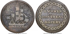 Lower Canada "Montreal Ropery" 1/2 Penny Token ND (1828) VG10 Brown NGC, Br-564 (R5), LC-18, Robins-29320. Engrailed edge. Medal alignment. NGC has li...