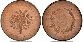 Lower Canada. Bank of Montreal "Bouquet" Sous Token ND (1836) MS64 Brown NGC, Br-714, LC-3A3. Plain edge. Medal alignment. Trade & Agriculture issue. ...