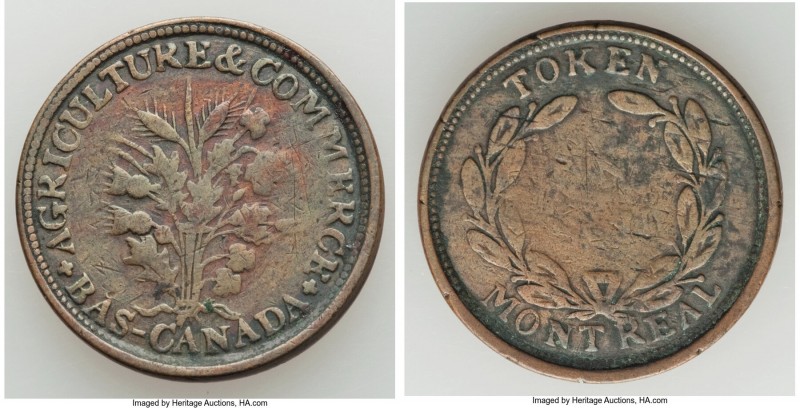 Lower Canada "Bouquet" Sou Token ND (c. 1837) VG, Br-681, LC-22C. 27mm. 7.31gm. ...