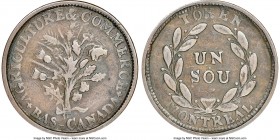 Lower Canada "Bouquet" Sou Token ND (c. 1837) VF20 NGC, Br-677, LC-23B. Plain edge. Reverse approximately 40 degrees clockwise from medal alignment. V...