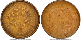 Lower Canada brass "Bouquet" Sou Token ND (c. 1837) VF Details (Cleaned) NGC, Br-693, LC-31B2 (Rare). Plain edge. Medal alignment. Belleville issue. V...