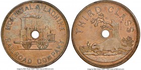 Province of Canada "Montreal & Lachine Railroad Company" Third Class Ticket (Token) ND (1847) MS61 Brown NGC, Br-530, TR-3. Plain edge. Coin alignment...
