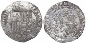 1469-1504. Reyes Católicos (1469-1504). Sevilla. 4 reales. Ag. Bella. Ensayador y ceca INVERTIDOS. Brillo original. EBC. Est.1000.