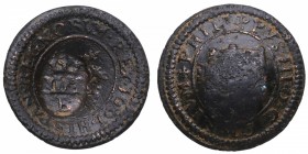 1601. Felipe III (1598-1621). Segovia. Resello Burgos valor IIII sobre 2 Maravedis. MBC. Est.20.