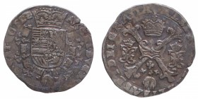 1598-1621. Felipe III (1598-1621). Brujas. 1/4 Patagon. MBC. Est.80.