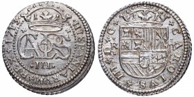 1713. Carlos III, Pretendiente. 2 Reales. Ag. ESCASA. EBC+. Est.300.