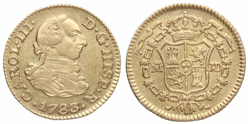 1783/79. Carlos III (1759-1788). Madrid. 1/2 Escudo. ID. Ve. EBC / EBC+. Est.200...