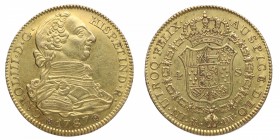 1787. Carlos III (1759-1788). Madrid. 4 Escudos. DV. Au. 13,54 g. SC-. Est.1300.