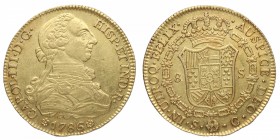 1786. Carlos III (1759-1788). Sevilla. 8 Escudos. C. A&C 2192. Au. 27,09 g. SC-. Est.2750.