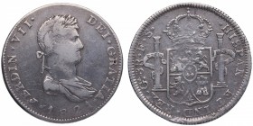1821. Fernando VII (1808-1833). Guadalajara. 8 Reales. Flores de lys del escudete intercambiadas. ESCASA. MBC. Est.300.