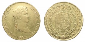 1814. Fernando VII (1808-1833). Lima. 8 Escudos. JP. A&C 1761. Au. 27,00 g. SC-. Est.2200.