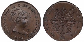 1842. Isabel II (1833-1868). Segovia. 1 Maravedi . Brillo original. EBC+. Est.180.