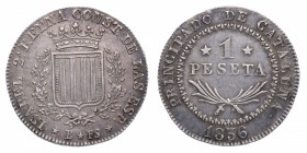 1836. Isabel II (1833-1868). Barcelona. 1 Peseta. PS. Ag. EBC+. Est.500.