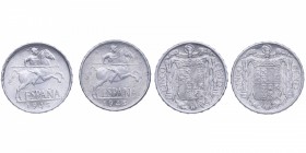 1945. Franco (1939-1975). 2 monedas de 5 céntimos . Cu-Ni. ERROR.. Una moneda está acuñada en cospel grueso y la otra en cospel delgado. SC. Est.60....