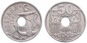 1949*51. Franco (1939-1975). 50 céntimos . Ni. Flechas invertidas . EBC+. Est.10.