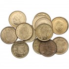 1953*56*62 - 1963*64*65*66 - 1966*67 a *75. Franco (1939-1975). Lote de 14 monedas de 1 Peseta . Cu-Ni. Seleccionadas de cartucho. SC. Est.40.