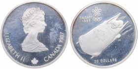1987. Canadá. 20 Dólares. Ag. PROOF. Est.30.