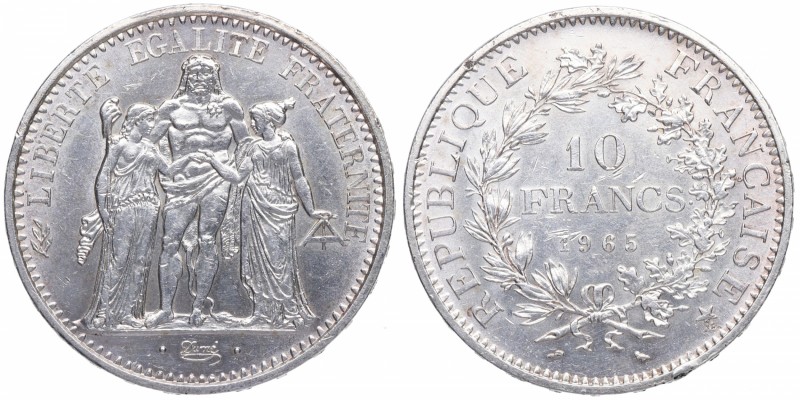 1965. Francia. 10 Francos. Ag. SC. Est.30.