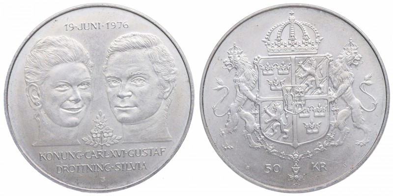 1976. Suecia. 50 Coronas . Ag. SC. Est.35.