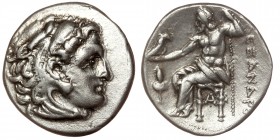 Kings of Macedon. Sardeis. Philip III Arrhidaeus 323-317 BC.
In the name and types of Alexander III. Struck under Menander or Kleitos, circa 322-319/8...