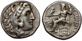 Kingdom of Macedon, Antigonos I Monophthalmos AR Drachm. In the name and types of Alexander III. Kolophon, circa 319-310 BC. 
Head of Herakles to righ...