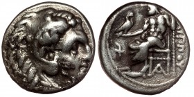 MACEDONIAN KINGDOM. Philip III Arrhidaeus (323-317 BC). AR Drachm Sardes
Struck under Menander or Kleitos, ca. 322-319/8 BC
Head of Heracles right, we...