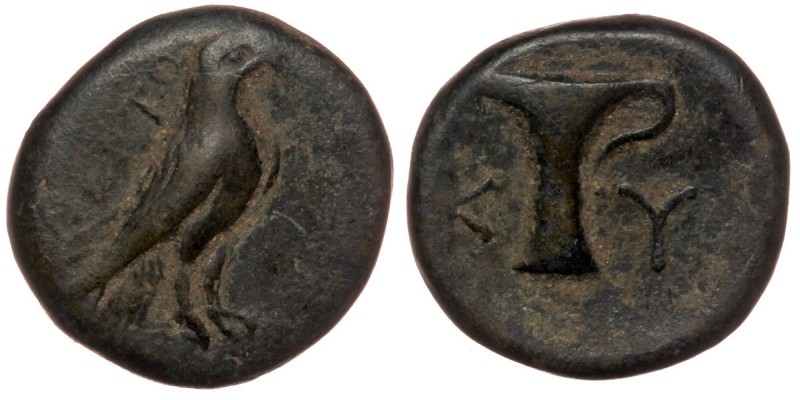 AEOLIS. Kyme. AE17 (Circa 350-250 BC).unknown magistrate.
Obv: illegible magistr...