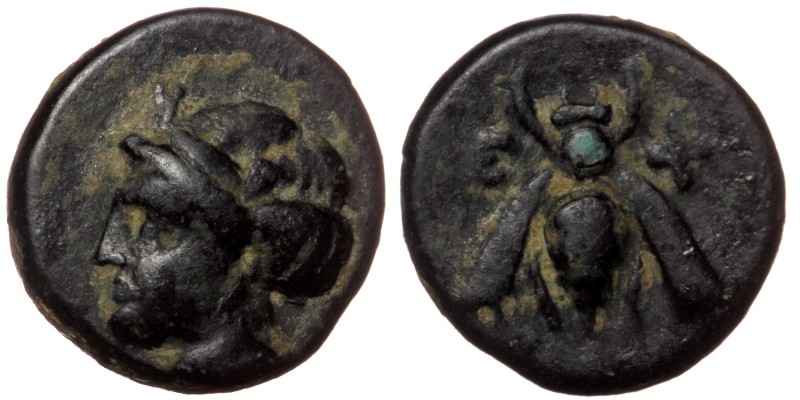 Ionia, Ephesos. Civic issue. ca. 305-288 B.C. AE
Head of Artemis left
Rev: Bee. ...