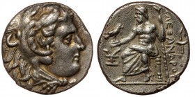 KINGS of MACEDON. Philip III Arrhidaios. 323-317 BC. AR Drachm.
In the name and types of Alexander III. Sardes mint. Struck under Menander, circa 323/...
