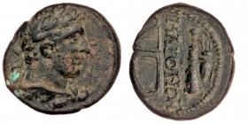 LYDIA. Maeonia. Pseudo-autonomous issues. AE (Circa 117-138).
Laureate and draped bust of Herakles right.
Rev: MAIONΩΝ Above, bee left over club rig...