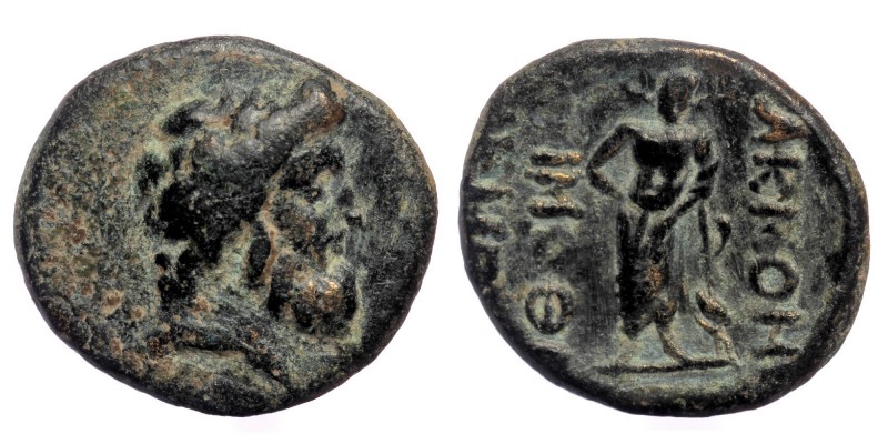 PHRYGIA. Akmoneia. Ae (1st century BC). Timotheos Menela, magistrate.
Obv: Head ...