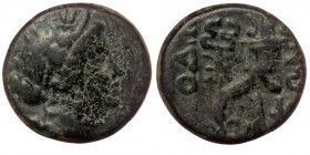 PHRYGIA. Laodikeia. Circa 133/88-67 BC. AE. 
Diademed female head to right. 
Rev. ΛAOΔIKEΩN Filleted double cornucopiae. 
BMC 32-38. SNG Copenhagen 49...