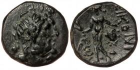 LYCAONIA. Eikonion. Ae (1st century BC).
Obv: Laureate head of Zeus right.
Rev: ЄIKONIЄωN.
Perseus standing left, holding harpa and head of Medusa.
SN...