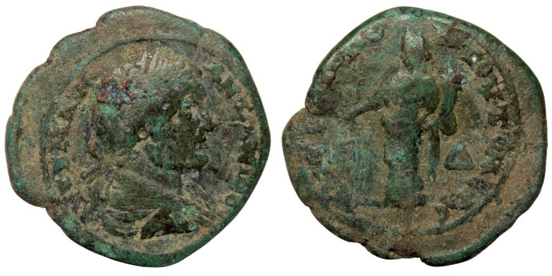 Caracalla AE28 of Tomis, Thrace-Moesia. AD 198-217. 
AYT K M AYΡ ANTΩNEINOC, lau...