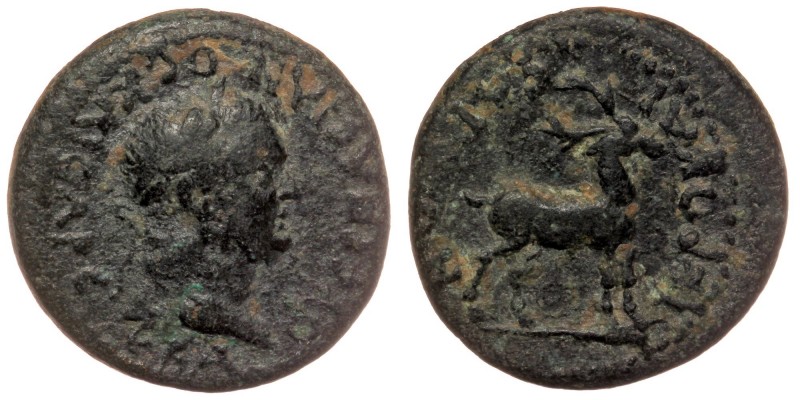 LYDIA. Hierocaesaraea. Vespasian, 69-79. AE 20 Hemiassarion 
ΟΥЄϹΠΑϹΙΑΝΟϹ ΚΑΙϹΑΡ...