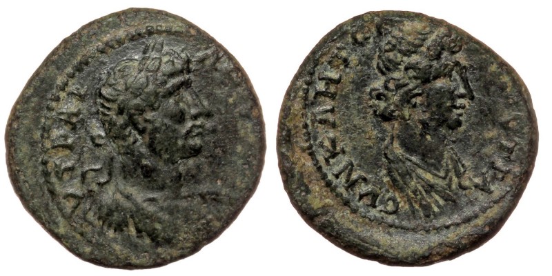 LYDIA. Stratonicea. Hadrian (117-138). AE
 ΑVTO ΤΡΑΙA ΑΔΡΙΑΝΟ. / Laureate, drape...