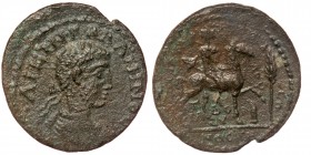 LYDIA. Mostene. Gallienus (253-268). Ae. Aur. Zeuxis Plutiades, strategos.
 ΛIKIN ΓAΛΛIHNOC.
Laureate, draped and cuirassed bust right.
Rev: ЄΠ CTP AV...
