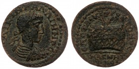 LYDIA. Magnesia ad Sipylum. Gallienus (253-268) AE29 Tetrassarion Aurelios Frontos, strategos. 
•ΛΙKIN•ΓAΛΛIHNOC• Laureate, draped and cuirassed bust ...