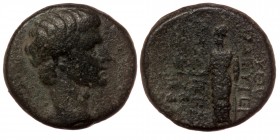 PHRYGIA. Laodicea. Augustus (27 BC-14 AD). Ae.
Bare head right.
Rev: Zeus Laodikeios standing left, holding eagle and sceptre, wreath in field left.
R...