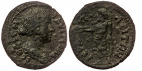 PHRYGIA. Faustina II (Augusta, 147-175). Ae. 
 ΦΑVСΤΙΝΑ СЄΒΑССΤΗ Draped bust of Faustina
Rev: ΙƐΡΑΠοΛƐΙΤΩΝ; Zeus (Lydios) standing, left holding eagle...
