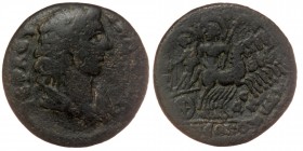 Phrygia. Hierapolis. Pseudo-autonomous issue circa AD 211. Time of Caracalla and later, AE24
[IEPA CVNKΛ[HTOC], draped bust of the senate right; 
[IEP...